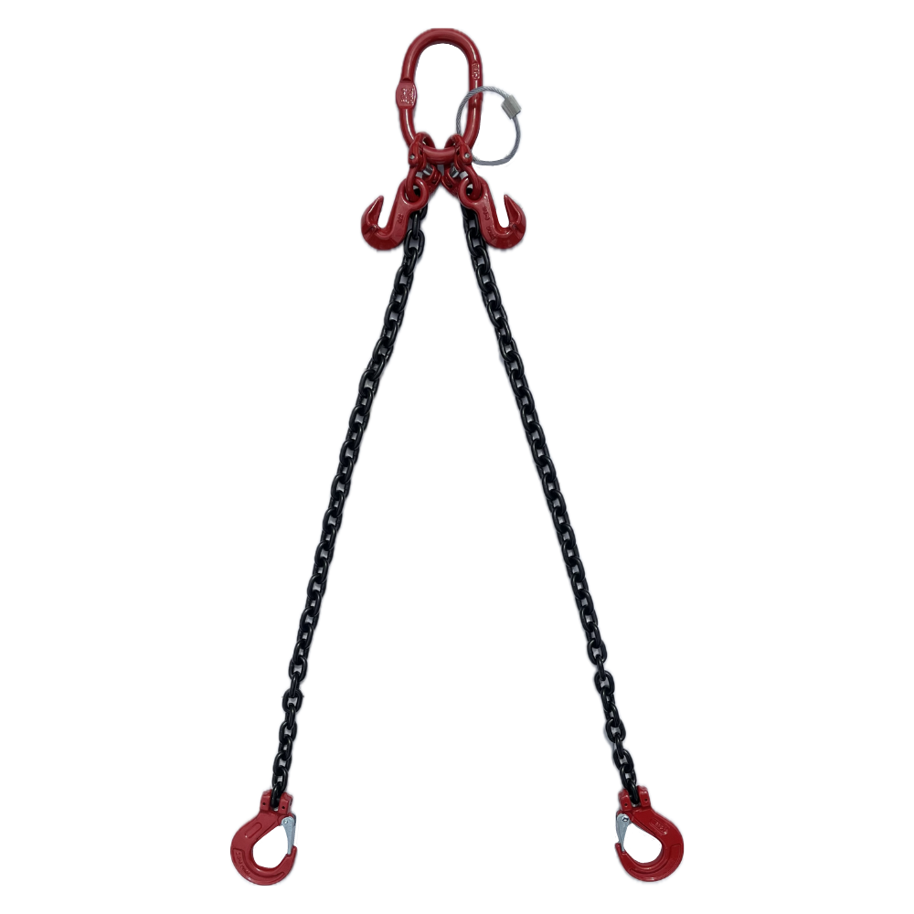 Grade 80 2-Leg Chain Sling 7MM With Sling Hook Lifting WLL 2.12T + Shorteners