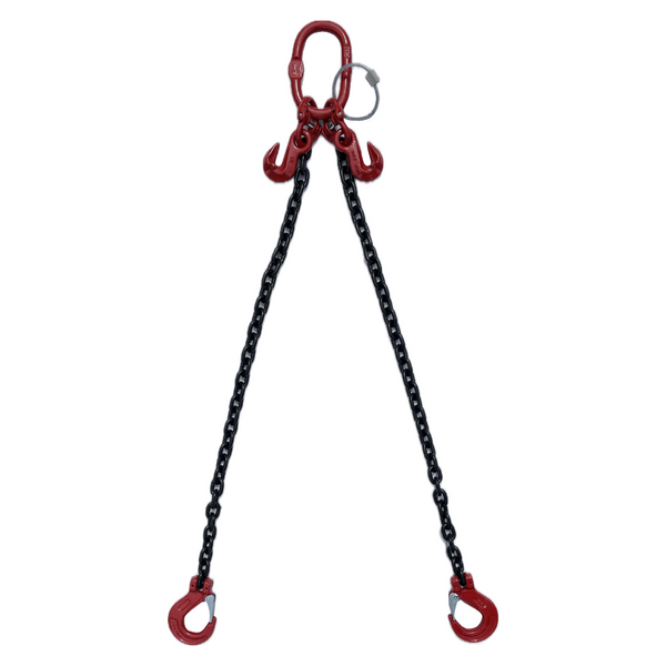 Grade 80 2-Leg Chain Sling 7MM With Sling Hook Lifting WLL 2.12T + Shorteners